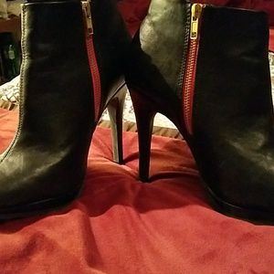 Size 9 black with red zipper bootie.